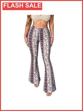 Women's Flare Leggings Yoga Pants Boho Bell Bottoms High Waist